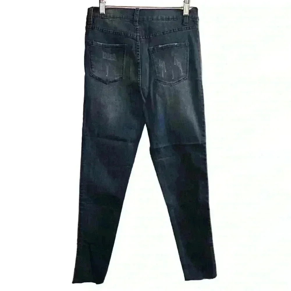 Lolo Women's Ankle Jeans Size 11 Blue Side Stripe‎ Stretch Denim - Picture 10 of 12